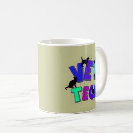 アートな獣医の技術のギフト、ユニークな芸術家によって描かれるデザイン コーヒーマグカップ (正面右)