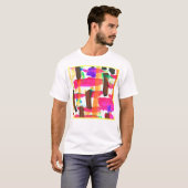 アートにおけるダイナミックな抽象パターン Tシャツ (正面フル)