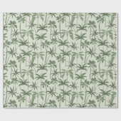 アートに包まれた、手描きのヤシの植物学的セージ ラッピングペーパー (フラット)