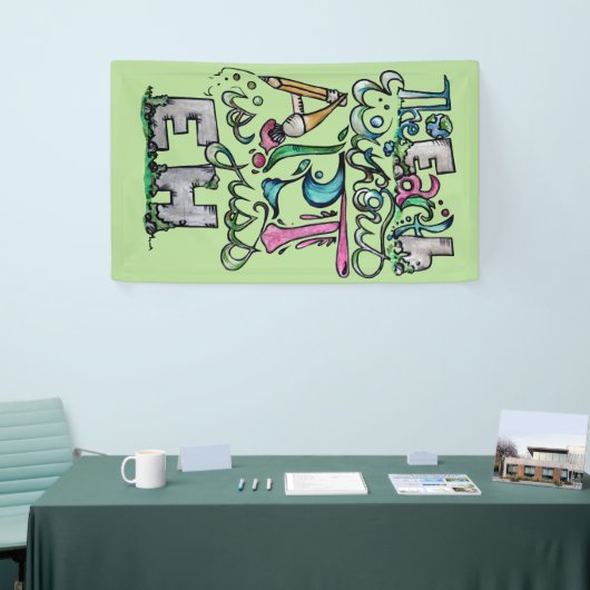 アートのない地球はEH「アート先生」アート 横断幕 (トレードショー)