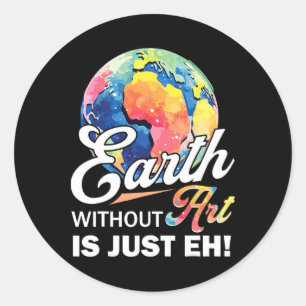 アートのない地球はEh Earth Day Planet Art ラウンドシール