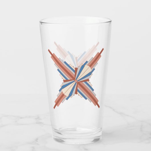 アートのデコ要素のバラ金ゴールド、ブラウンとブルー タンブラーグラス (裏面)