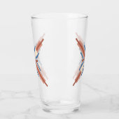 アートのデコ要素のバラ金ゴールド、ブラウンとブルー タンブラーグラス (左)