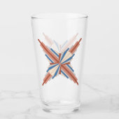 アートのデコ要素のバラ金ゴールド、ブラウンとブルー タンブラーグラス (正面)