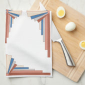 アートのデコ要素のバラ金ゴールド、ブラウン&ブルー キッチンタオル (四つ折り)