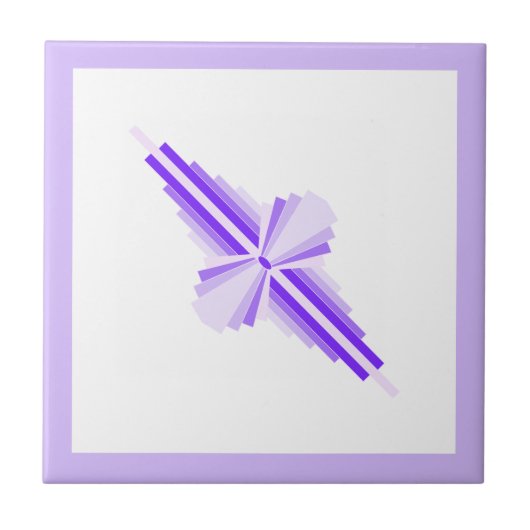 アートのデコ要素の深いとライトパープル タイル (正面)