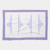 アートのデコ要素の薄紫と紫色のTeaTowels キッチンタオル (横)