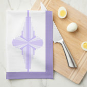アートのデコ要素の薄紫と紫 キッチンタオル (四つ折り)