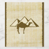 アートのピラミッドとラクダ ワインラベル (シングルラベル)