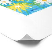 アートのポスター:夏の花と赤ちゃんのお風呂メントン ポスター (角)