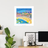 アートのポスター:夏の花と赤ちゃんのお風呂メントン ポスター (ホームオフィス)