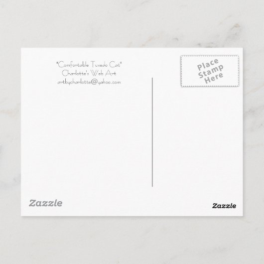 アートのポストカード「くつろげるTuxedo猫」 ポストカード (裏面)