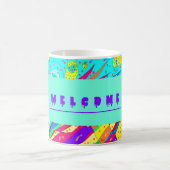 アートのモザイクと言葉へようこそ コーヒーマグカップ (中央)