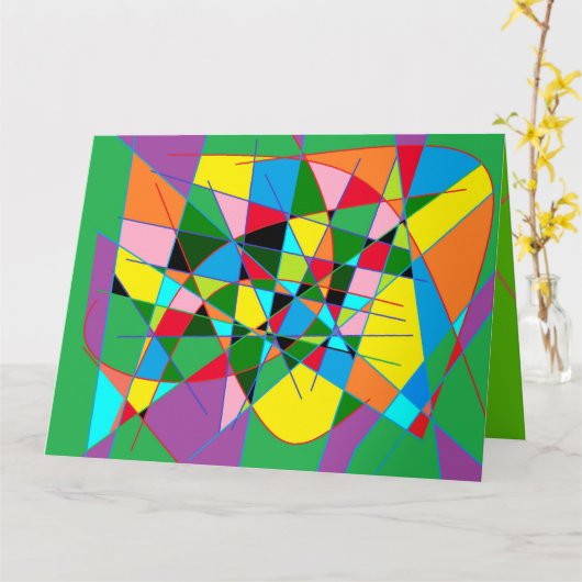 アートの二つのパターンと祝いのメッセージ カード (黄色い花)