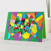 アートの二つのパターンと祝いのメッセージ カード (正面)