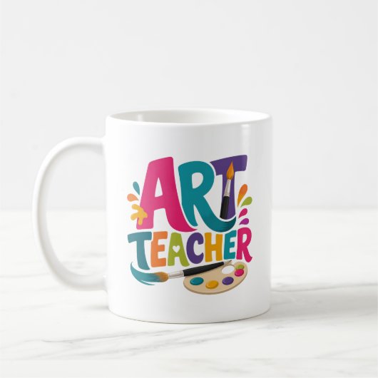 アートの先生への感謝のギフト コーヒーマグカップ (左)