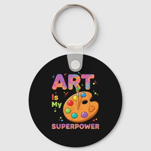 アートの先生 - アートはわたしのすごい力 芸術の先生 描く キーホルダー (正面)