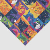 アートの猫カラフルのポップ・アートのコラージュ 薄葉紙 (詳細)