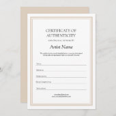 アートの真正性証明書（中立的） サンキューカード (正面/裏面)