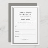 アートの真正性証明書（中立的） サンキューカード (正面/裏面)