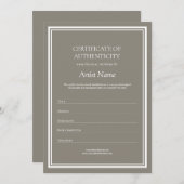 アートの真正性証明書（中立的） サンキューカード (正面/裏面)