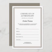 アートの真正性証明書（中立的） サンキューカード (正面/裏面)