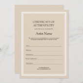 アートの真正性証明書(中立的) サンキューカード (正面/裏面)