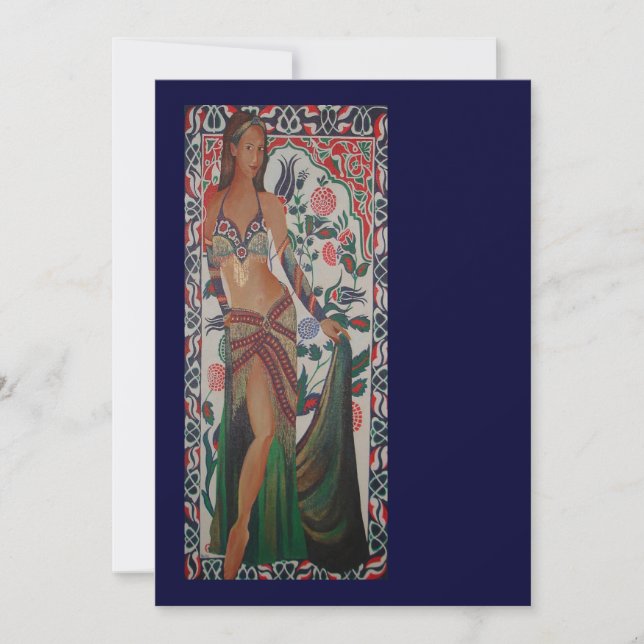 アートの背景を持つトルコ伝統的のベリーダンサー (正面)