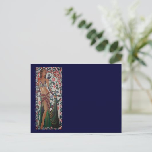 アートの背景を持つトルコ伝統的のベリーダンサー ポストカード (スタンド正面)