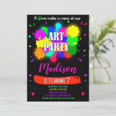 アートの誕生日アート招絵を描出工品パーティー 招待状 (スタンド正面)