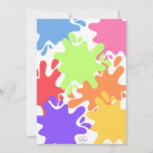 アートの誕生日パーティーをカラフルしよう 招待状 (裏面)