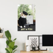アートはおもしろい猫 ポスター (ホームオフィス)
