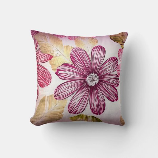 アートはっきりしたスケッチフローラ枕 クッション (正面)