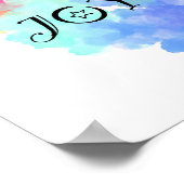 アートはジョイレインボークラウドとおもしろいブラック文字 ポスター (角)