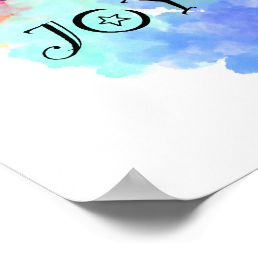 アートはジョイレインボークラウドとおもしろいブラック文字 ポスター (角)