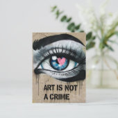 アートは犯罪的な眼球ではなくハート ポストカード (スタンド正面)