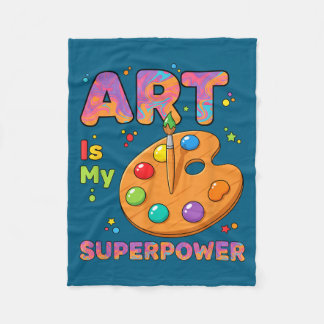 アートは私のスーパーパワー アート教師 描画 P フリースブランケット
