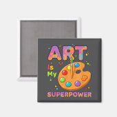 アートは私のスーパーパワー アート教師 描画 P マグネット (正面/裏面)