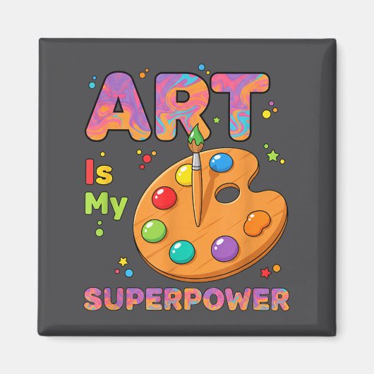 アートは私のスーパーパワー アート教師 描画 P マグネット (正面)
