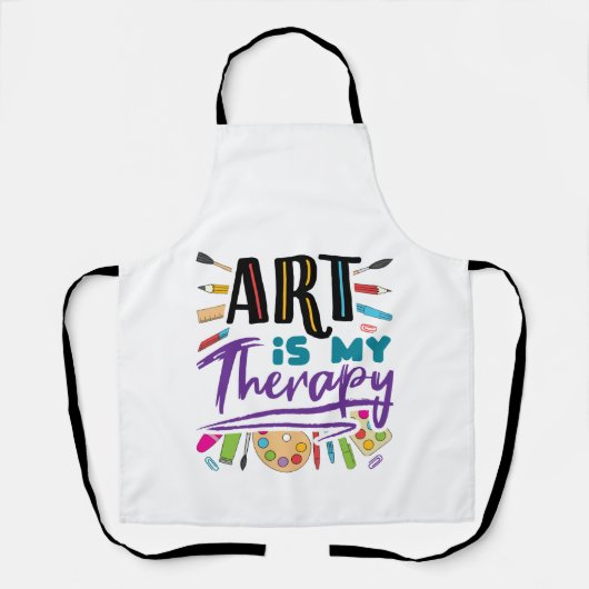 アートは私のセラピー画家の芸術愛好家 エプロン (正面)