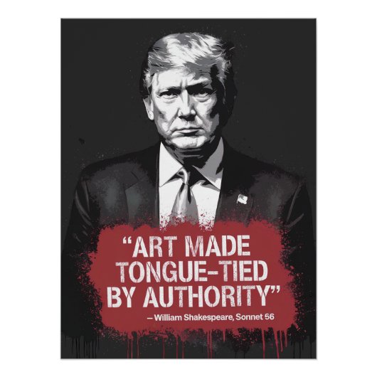 アートは舌に縛られたシェイクスピア引用文グラフィティ ポスター (正面)