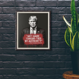 アートは舌に縛られたシェイクスピア引用文グラフィティ ポスター