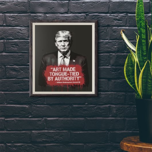 アートは舌に縛られたシェイクスピア引用文グラフィティ ポスター
