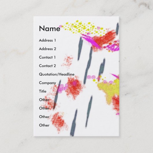 アートは、カラースプラッシュを起こす 名刺 (正面)