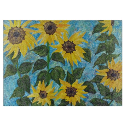 アートひまわり板 カッティングボード (正面)