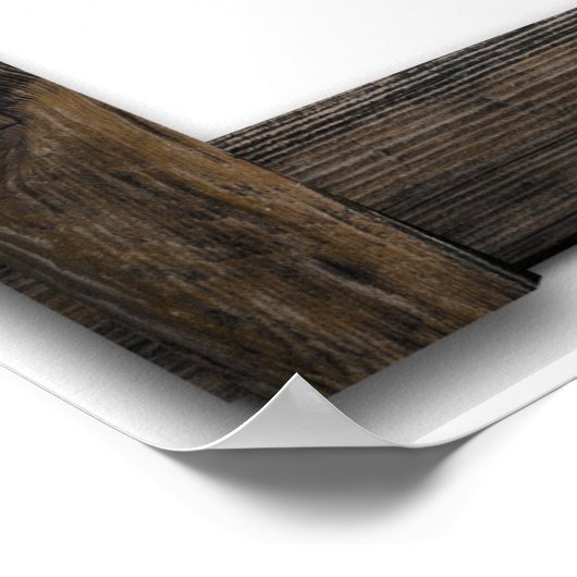 アートまたは写真の古い「木製」フレームテンプレートの追加 ポスター (角)