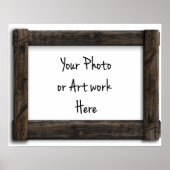 アートまたは写真の古い「木製」フレームテンプレートの追加 ポスター (正面)