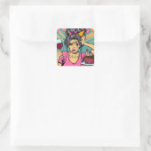 アートもし誕生日したい泣きポップ・アートの声 スクエアシール (バッグ)