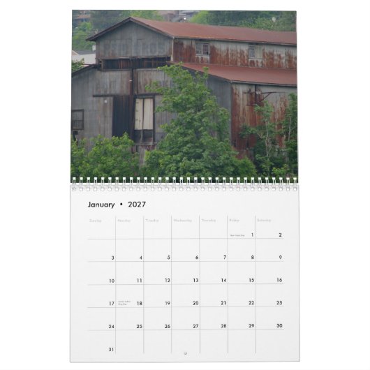 アートやその他の奇妙なものを見つけた カレンダー (1月 2027)