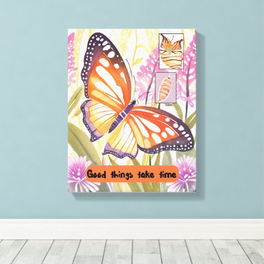 アートやる気を起こさせる – 良い事は時間がかかる – キャンバス (インサイチュ (ウッドフロア))